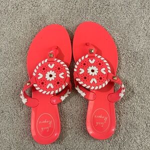 Jack Rogers jelly sandals big girls size 2 hot pink